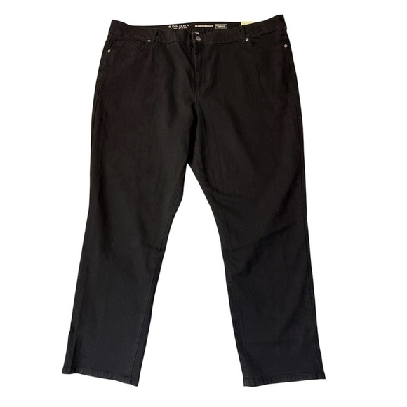 Sonoma Denim - Sonoma Women Slim Straight Jeans Super Soft Comfort Stretch Color Black Size 24W